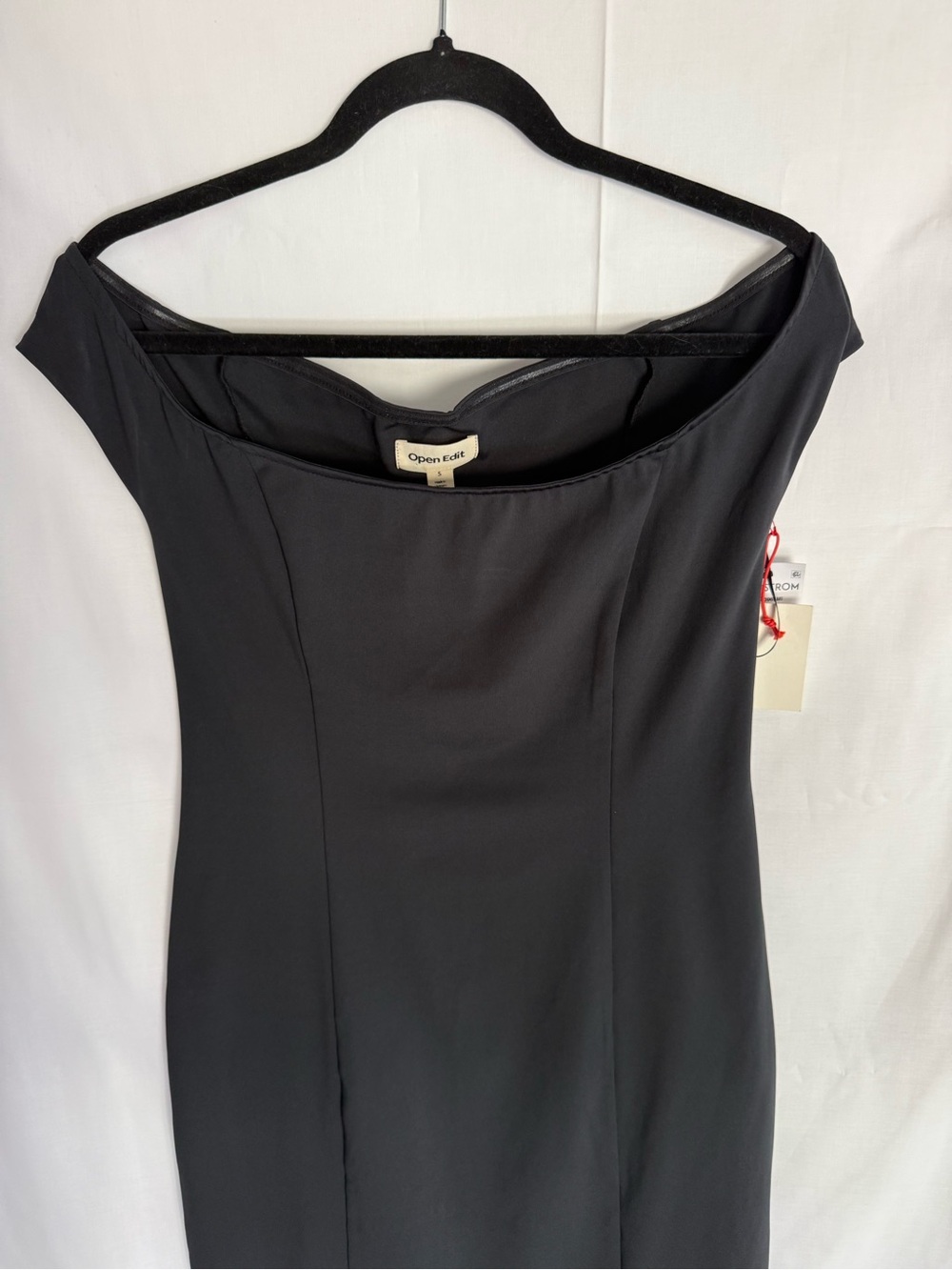 Open Edit One-Shoulder Black Dress